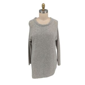 01411 Loma Wool Cashmere Asymmetric Sweater Gray Size Medium preppy fall luxury